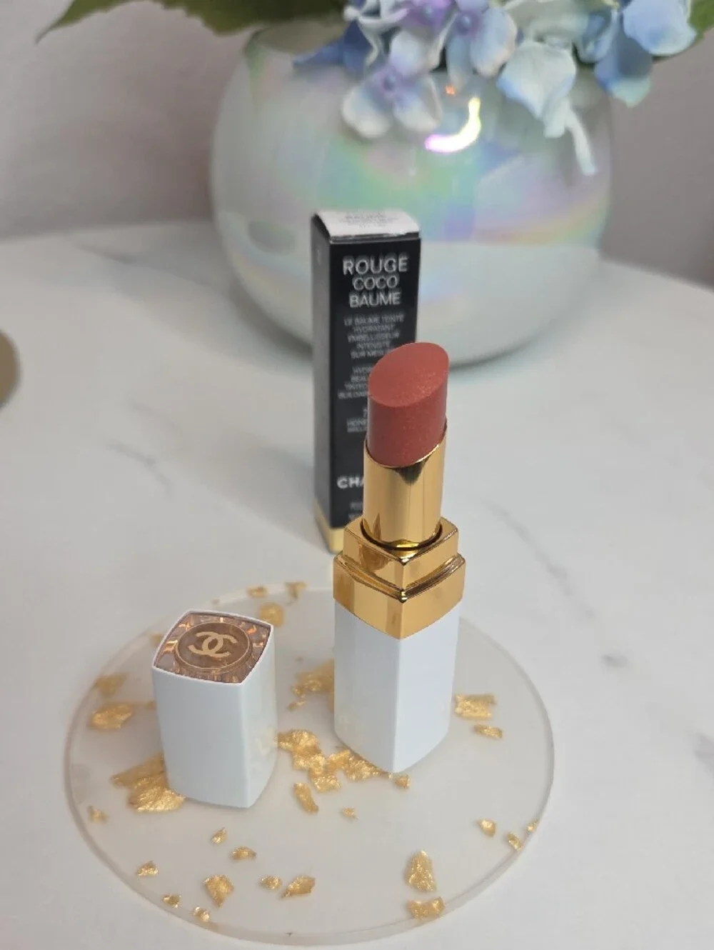 CHANEL Rouge Coco Baume Tinted Lip Balm — White & Gold Case